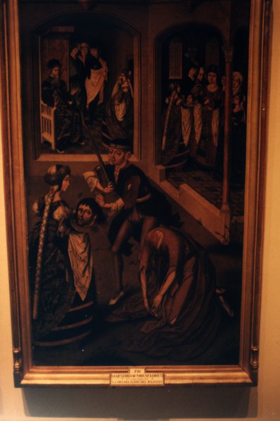 Peinture Renaissance avec décapitation d’un personnage.